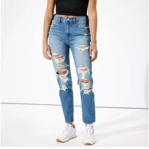 American Eagle distressed stretch straight leg jeans